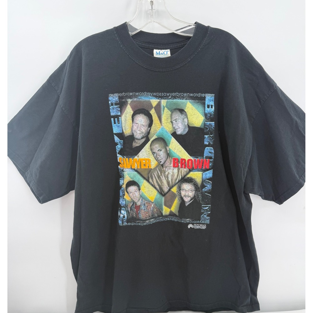Sawyer Brown Band T-Shirt Sz XXL Black 2001 Tour Graphic Tee Crew Neck Vintage